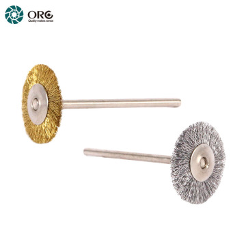 ORO 12pcs 2.35mm Shank Jewelry Abrasive Wheel Brass Bristle Stainless Steel Polish Tools Wire Brush