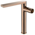 Artistic brass hot and cold water basin faucet