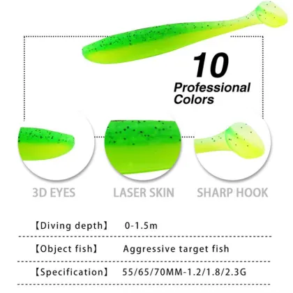 RUNTOO Plastic Fishing Lure Rubber Bionic Fishlike Soft Bait Shad Baits