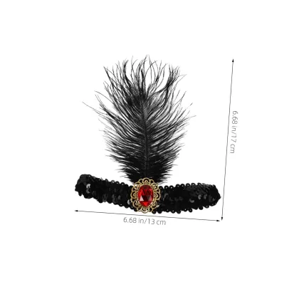 Showgirl Sequin Feathered Headband
