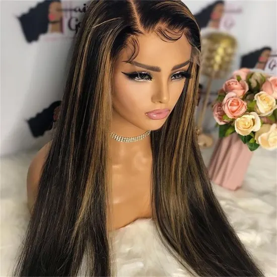 Highlight Human Hair HD Lace Front Wig Vendors Full Transparent Lace Frontal Wigs Bleached Knot Natural Hair Wig For Black Women