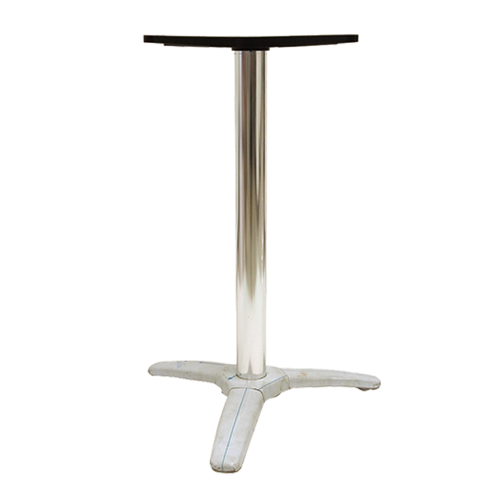 Modern Patio Bistro Aço inoxidável Pé de pernas continental - 3 pernas flip de mesa de metal superior base de mesa de metal