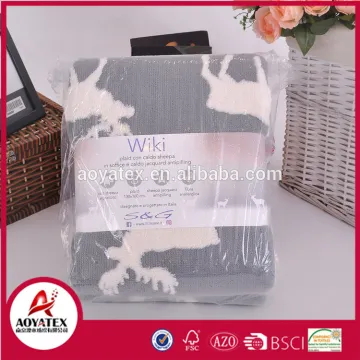 wholesale super soft knitted double layer coral fleece blanket