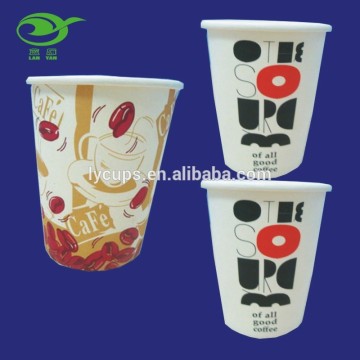 8oz disposable logo printed disposable paper coffee cups for custom
