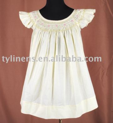 Hand smocked & embroidery bishop dress