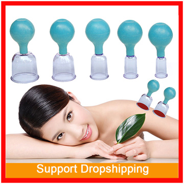 Blue Rubber Vacuum Cans For Massage PC Suction Cup Anti Cellulite Vacuum Massager Therapy Suction Cup Kit Family Chinese Cupping
