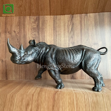 Custom Antique Bronze Rhino Statue for Indoor/Outdoor Decoration
