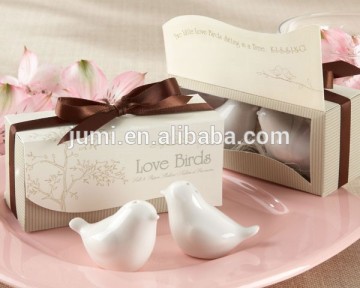 Love Birds Salt & Pepper Ceramic Shakers Wedding Favors