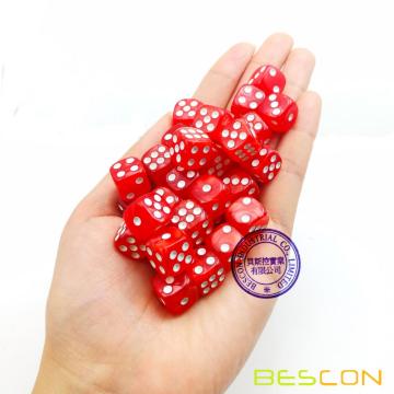 Bescon 12mm 6 Sided Dice 36 in Brick Box, 12mm Six Sided Die (36) Block of Dice, Marble Red