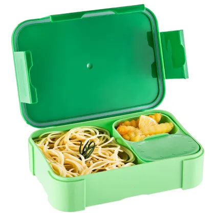 BPA-Free Reusable 3-Compartment Bento Box Meal Prep Lunch Box for Newborns and School Children