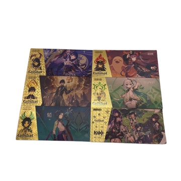 Wholesale Anime Game Genshin Impact Lomo PET 24k Gold Banknotes