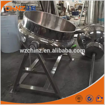 tilting type steam heating jacketed kettle with agitator