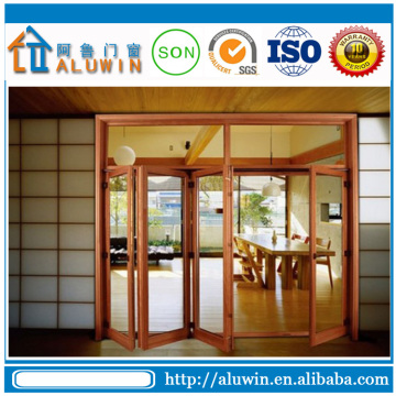 Mahogany and Teak wood Aluminum Folding Bifold Doors