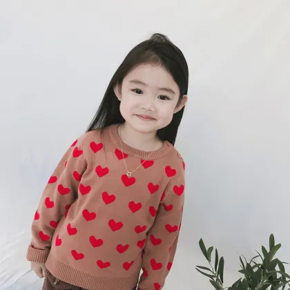 White Cotton Crew Neck Sweater for Kids and Girls