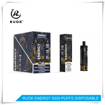 A Ruok Energy atingiu 5000 bapes descartáveis ​​de Puffs