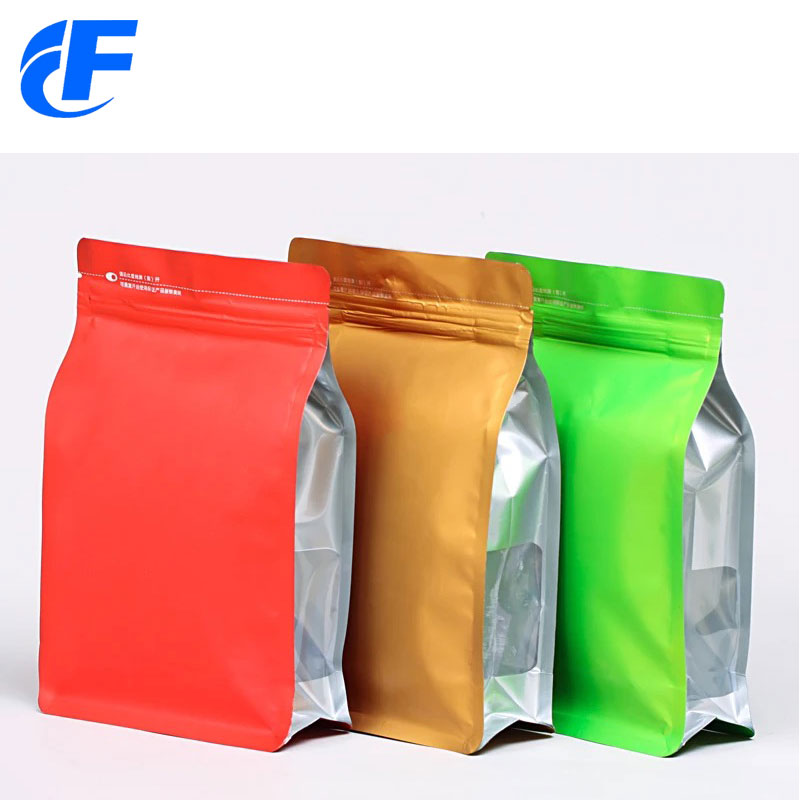 Food Packaging Ziplock Flat Bottom Coffee Bag