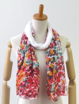 Fashion flower printing woven breathable ladies poncho