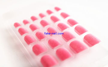 Pink Flocking Fake Toe Nails Full Cover Artificial For Women
