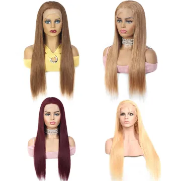 100% Human Hair colorful Lace Wig Virgin Hair Straight Long Lace front wig for women support Customized
