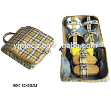 Fashion popular shoe care shoe polish set with colorful square bag