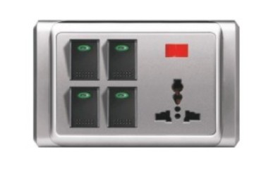 S9 4 Gang Wall Switch + Socket