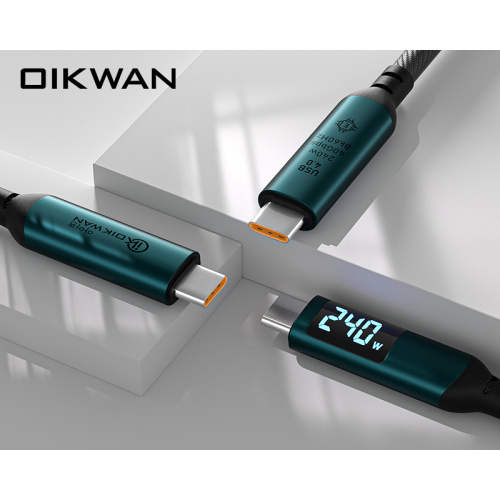 USB4.0 Type-C ke Type-C dengan Digital Display