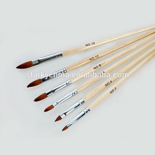 Nail Art Brush Yellow Wood Lacquer Acrylic Brush