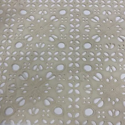 Stylish Geometry Flower Cotton Eyelet Embroidery Fabrics
