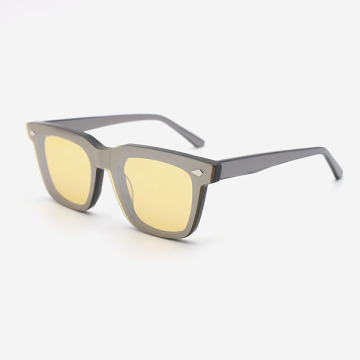 Square Acetate Unisex Clip-On Sunglasses 23A8064