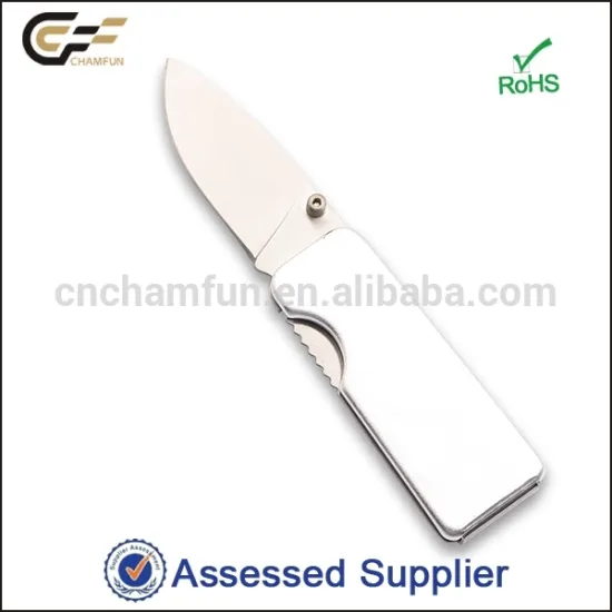 Mini Silver folding pocket knife for enterprise gifts or promotional premiums