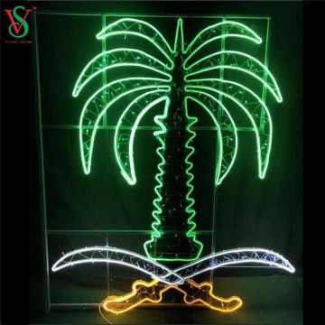 Outdoor Street 2d coconut tree National Day Ramadan Decoration Motif Lights