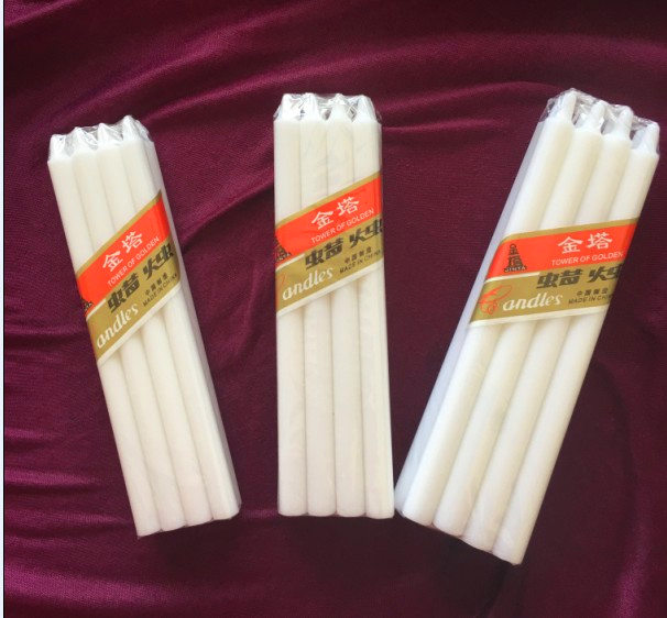6PCS white small larger wax strong candles