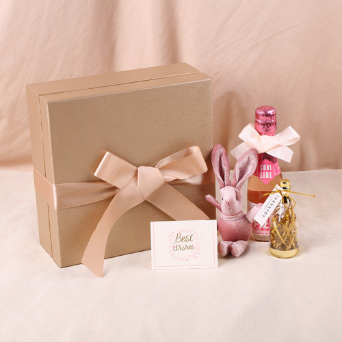 Small Wine Bottle Gift Box Custom Ribbon