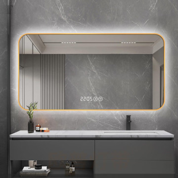 Big Gold Bathroom Full Body Irregular Mirror