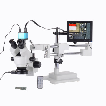 High-Eye-Maintenance 7-45X Continuous Variable Ploidy Microscopy System with Triocular Viewing and Double Arm Large Bracket