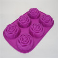 Silicone Bakeware Baking Pan Rose Shape 6-Cup