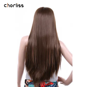 Factory Wholesale 24 Inch Omber Long Straight Natural Wave Heat Resistant Fiber Cosplay Wigs Synthetic Lace Front Wigs