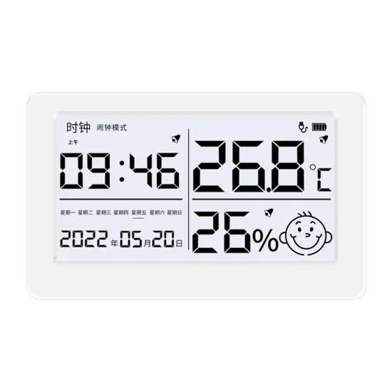 Indoor Wall-Mounted Temperature and Humidity Clock with Calendar
