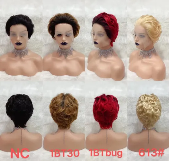 whosale Pixie Human Hair T Lace Frontal Short Pixie Cut Human Hair Wig Curly Lace Frontal Wig Cuticle Aligned Full Lace Wig
