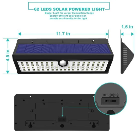 Good quality , 62Led Solar Motion Sensor UV light sensor solar sensor led light for patio