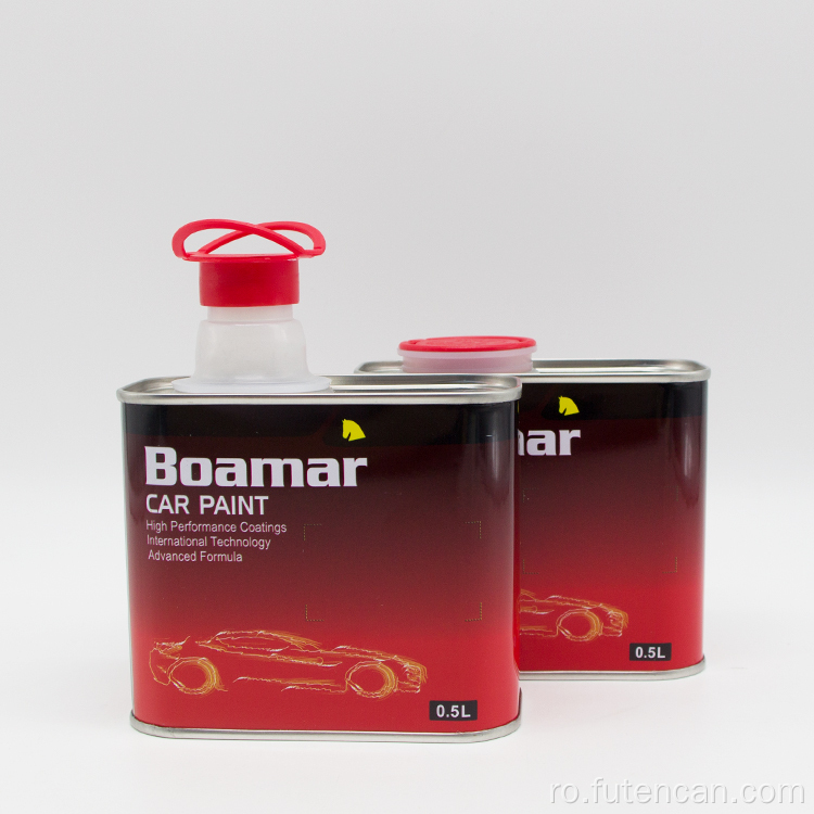 Cutie goală din tablă cu acoperire albă de 0,5 L