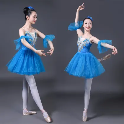 Adult blue gauze sling tutu ballet dress TUTU