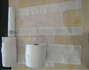 vest handle carrier carry out plastic in roll bag, biodegradable plastic vest carrier bags, corn starch plastic vest bags