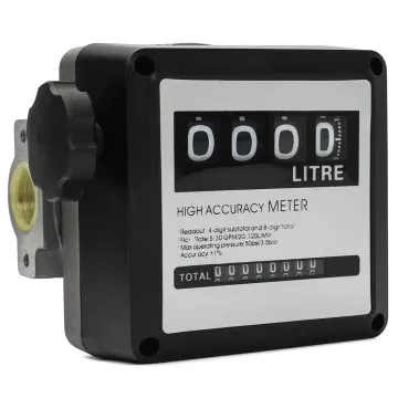 120L/Min 4 Digits Diesel Fuel Oil Flow Meter FM-120 Mechanical Diesel Gasoline Petrol Counter Flowmeter
