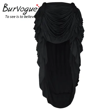 Burvogue Victorian Style Black Gothic Long Steampunk Corset Skirts Costumes Wholesale