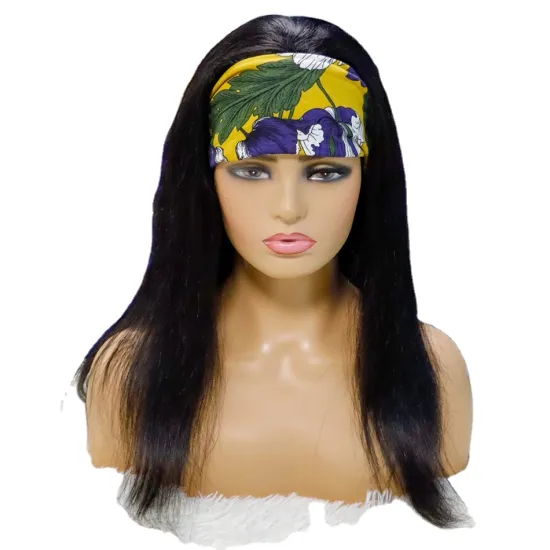 Wholesale Headband Wigs For Black Women, Straight Headband Human Hair Wigs , Colored Blonde 613 Headband wigs Brazilian Hair