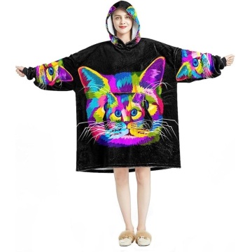 Custom printed oversized sweatshirt blanket hoodie