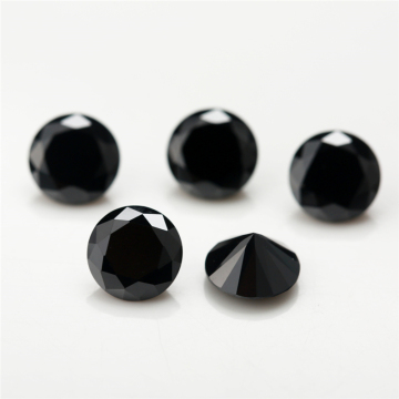 Batu zirkonia kubik CZ hitam, 1-3mm, bentuk bundar, 1000 pcs per kantong