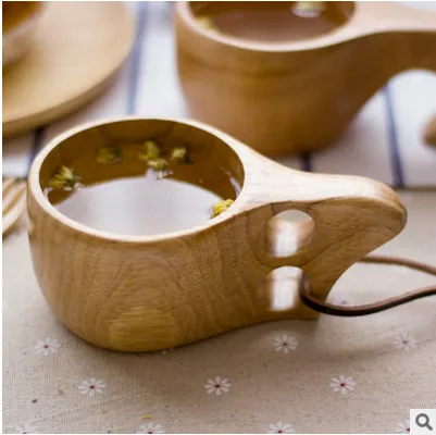 Portable Wooden Cup Tea Coffee Cup Camping Cup