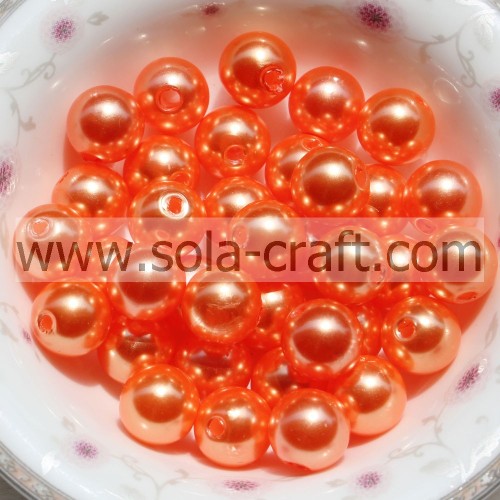 Cena fabryczna Różne pomarańczowe 6MM imitacja ABS modne koraliki perłowe na sztuczny sznurek